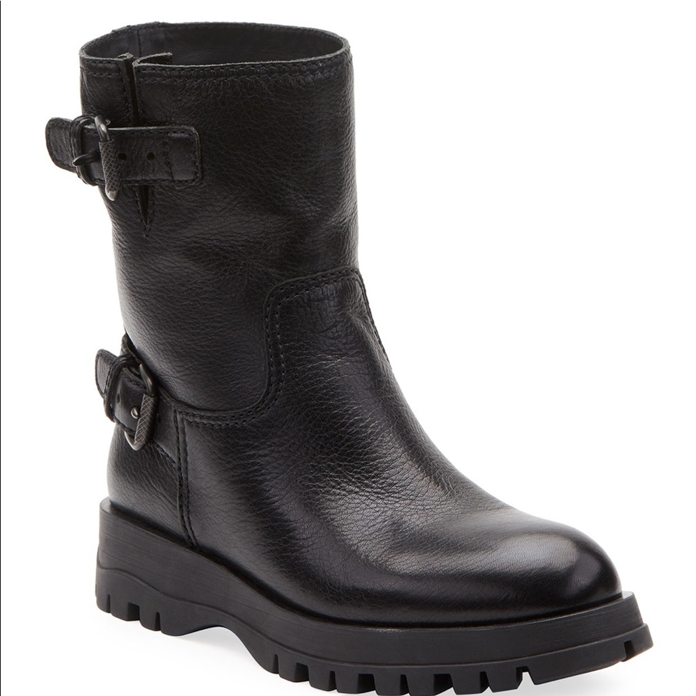 Prada❤️NEW💛Milano Moto double buckle boot black